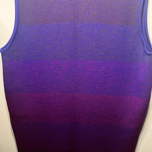 VTG Andrea Jovine Sweater Purple Hombre Maxi Wool Duster Vest Pockets Open M - Picture 8 of 10